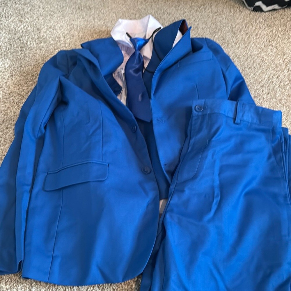 Kids Bright Blue Two-Piece Matching Suit Set
